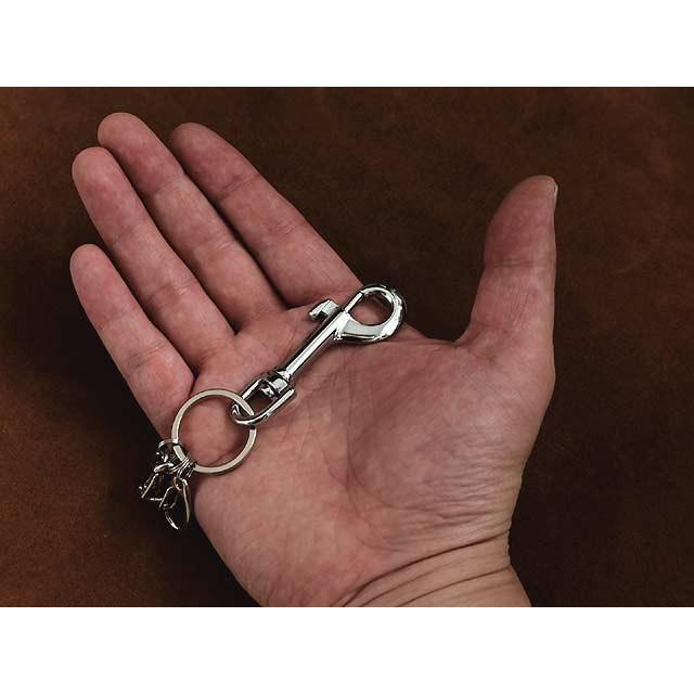 ミニカラビナ付き シルバー 鉄砲ナスカン キーホルダー（Sサイズ）銀