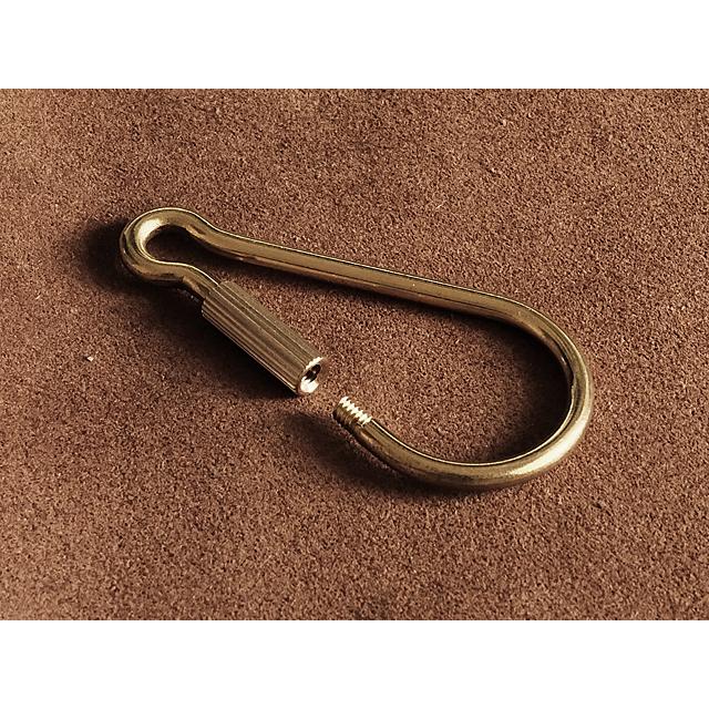 真鍮 ネジカラビナ キーホルダー（二重リング1個）ブラス カラビナ キーホルダー キーケース ベルトループ ガジェット メンズ