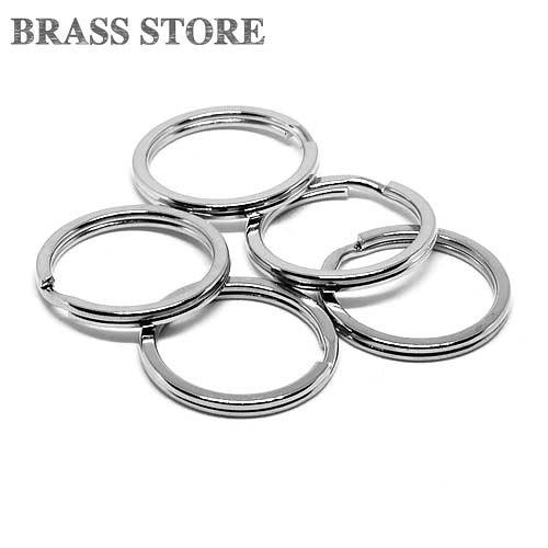 5個セット 鉄製 平押し二重リング（直径24mm）シルバー ダブルリング