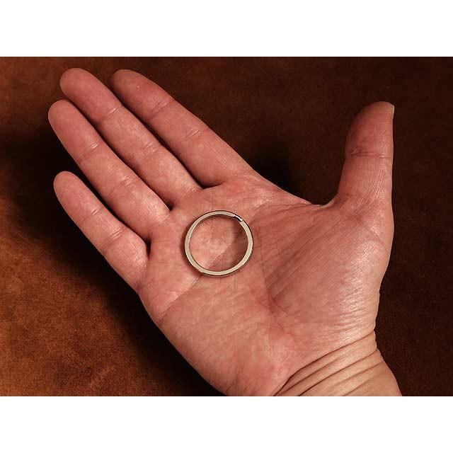 5個セット 鉄製 平押し二重リング（直径30mm）シルバー ダブルリング