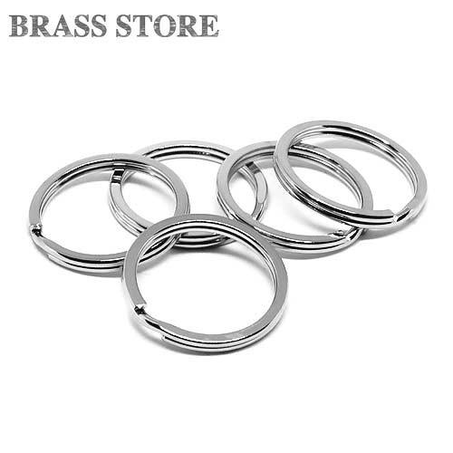 5個セット 鉄製 平押し二重リング（直径30mm）シルバー ダブルリング