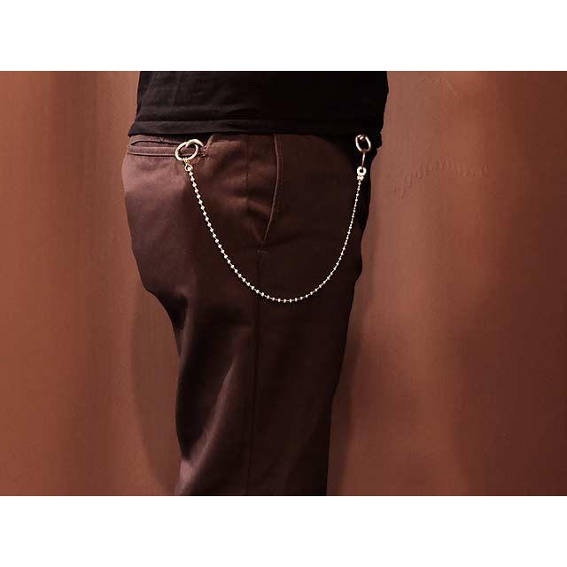 ロング 52cm 真鍮 ボールウォレットチェーン（両側ナスカン仕様 4mm幅