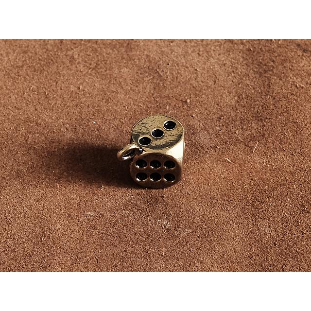 真鍮 サイコロ キーホルダー（二重リング付き） ダイス さいころ 賽子