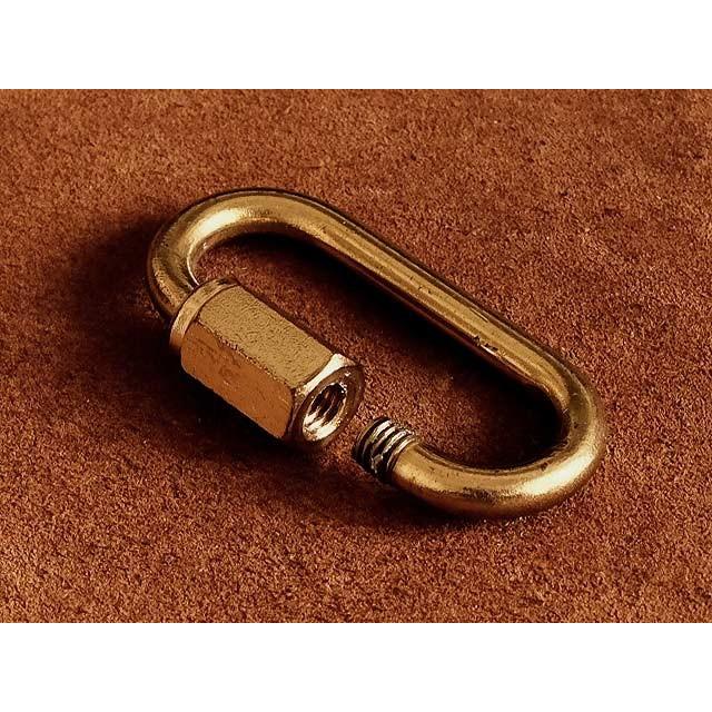 真鍮 ネジカラビナ キーホルダー（Mサイズ）ブラス キーチェーン キーケース キーチェーン ベルトループ ガジェット メンズ