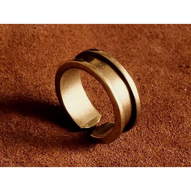 真鍮製 レールリング 細幅 （大サイズ）指輪 パーツ アクセサリー  