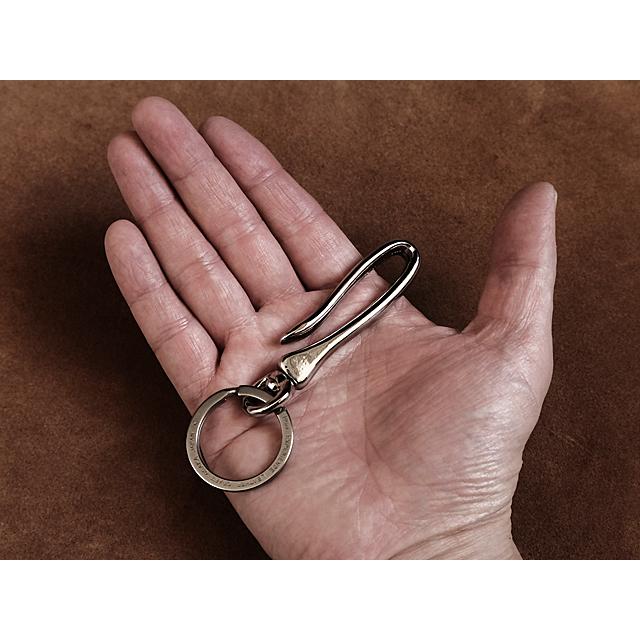フック型シルバーキーホルダー シルバー925製 ナスカン 金具 レバー型 回転フック キーホルダー 全長