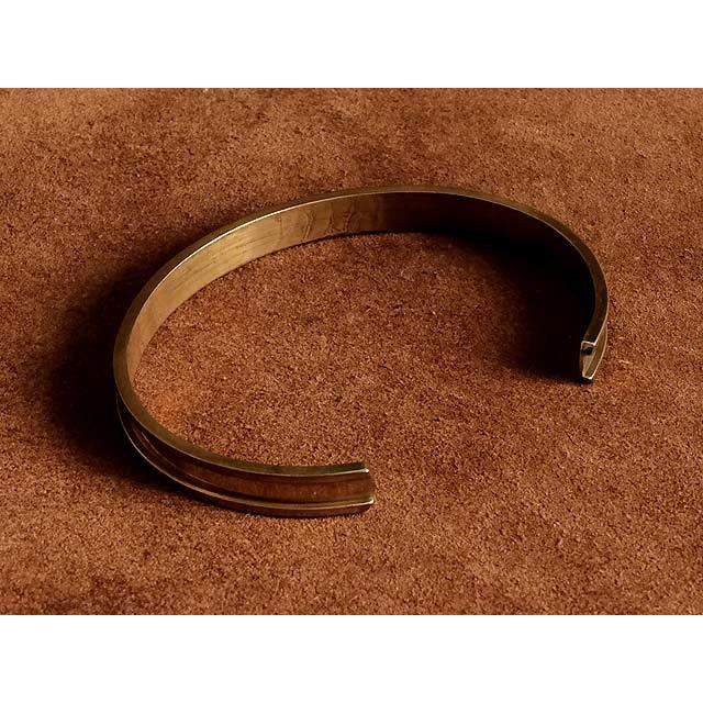 真鍮 レールブレスレット（細幅 Sサイズ）細い バングル 腕輪 ゴールド