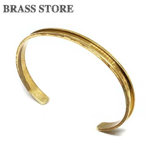 真鍮 レールブレスレット（細幅 Lサイズ）細い バングル 腕輪 ゴールド