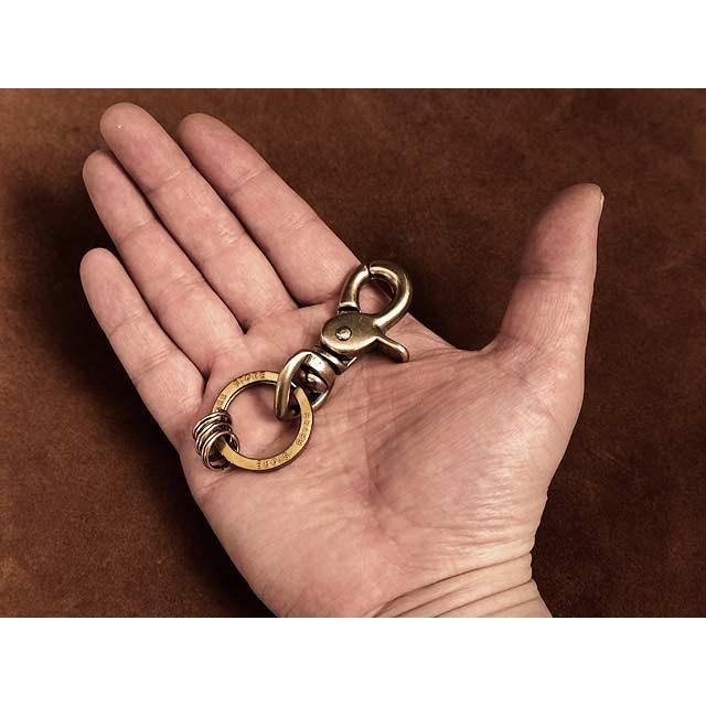 真鍮 レバーナスカン キーホルダー （変形デザイン オリジナル二重カン