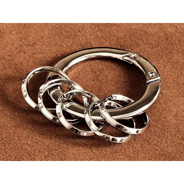 ドーナッツ型 丸カンキーホルダー ネジ開閉（シルバー 小サイズ