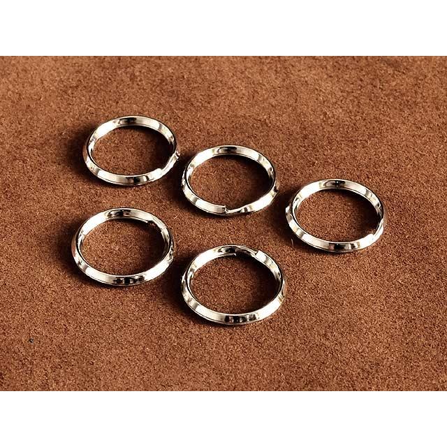 ドーナッツ型 丸カンキーホルダー ネジ開閉（シルバー 小サイズ