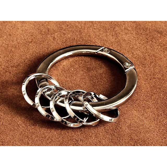 ドーナッツ型 丸カンキーホルダー ネジ開閉（シルバー 大サイズ