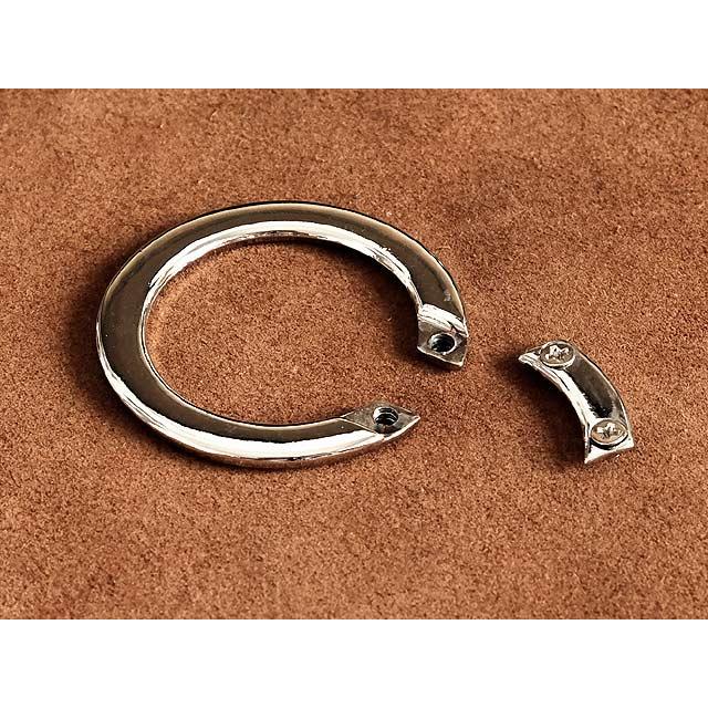 ドーナッツ型 丸カンキーホルダー ネジ開閉（シルバー 大サイズ