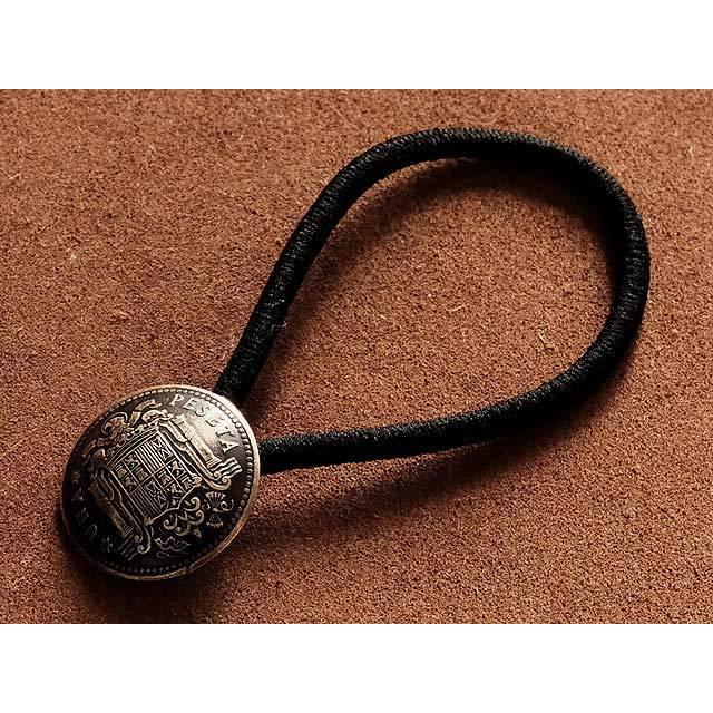 スペイン 1ペセタ コインコンチョヘアゴムブレスレット（紋章）ループ  