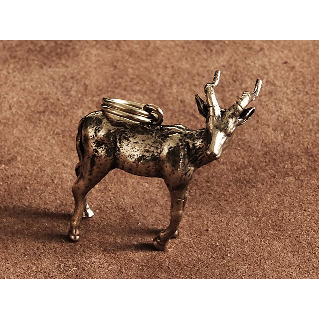 ダブルリング付き 真鍮 キーホルダー（山羊）ヤギ ゴート 動物 ブラス