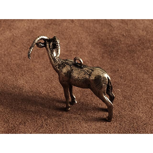 ダブルリング付き 真鍮 キーホルダー（山羊）ヤギ ゴート 動物 ブラス