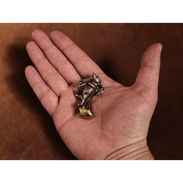 真鍮 ねずみ キーホルダー 縁起物 ネズミ 鼠 マウス キーチェーン 大国様 通販