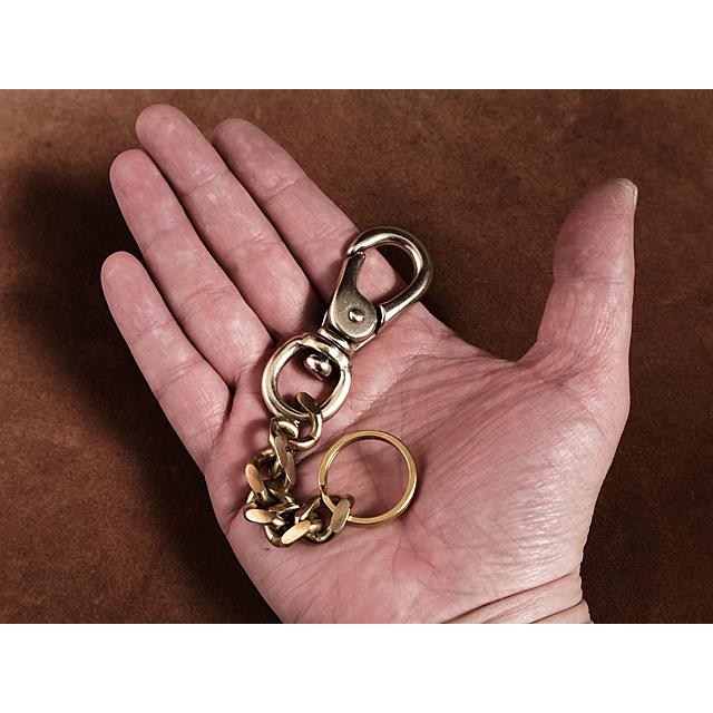 真鍮 喜平チェーン＋ナスカン キーホルダー（押しナスカン） ブラス