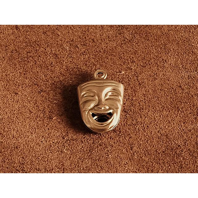 極小二重リング付き 真鍮チャーム（ツーフェイス）トゥーフェイス