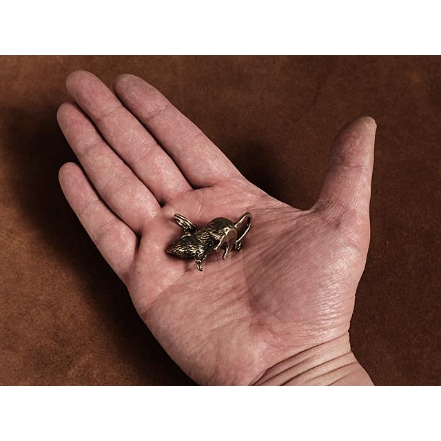 真鍮 ねずみ キーホルダー（リアル）ネズミ 鼠 マウス 動物 キーリング