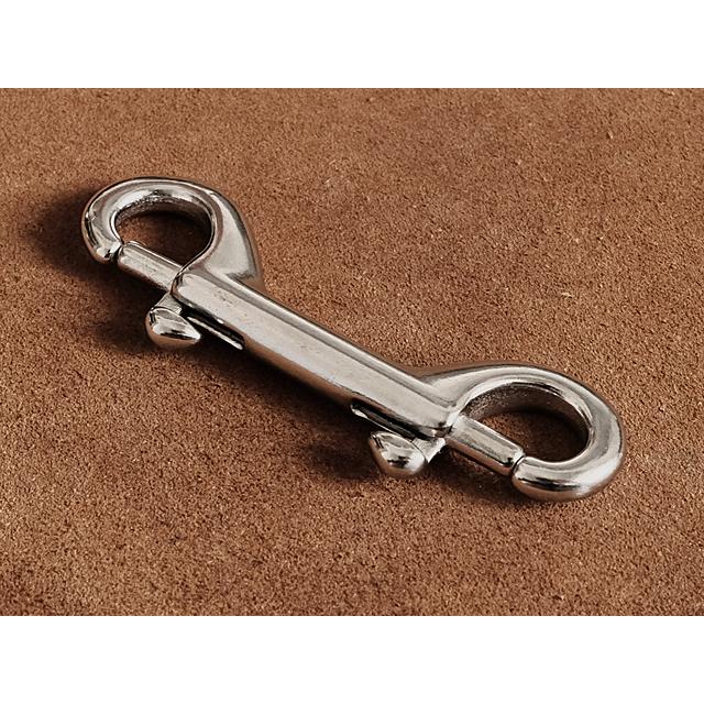 両端レバーナスカン シルバー キーホルダー（KC,sリング）ステンレス 両端ボルトスナップ トリガースナップ 金属 フック キーチェーン