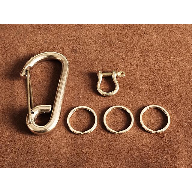 真鍮 カラビナ キーホルダー（ビッグサイズ）ブラス ゴールド ソリッド