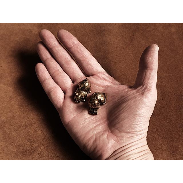 真鍮 オーナメント（2個セット 猫）ネコ ねこ キャット ペット 動物