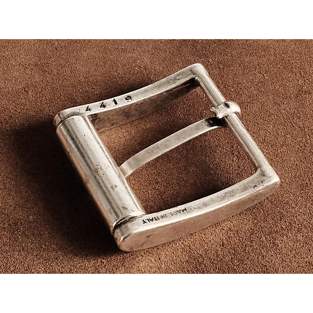 イタリア製 ベルト用 バックル シルバー（ローラー）ベルト幅35mm