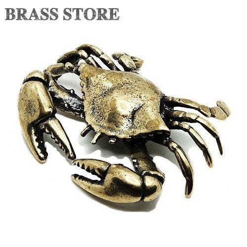蟹　カニの置物　金属製　レトロ Amazon.co.jp: 真鍮 ペン置き（蟹）カニ 星座 かに座 キャンサー ペン