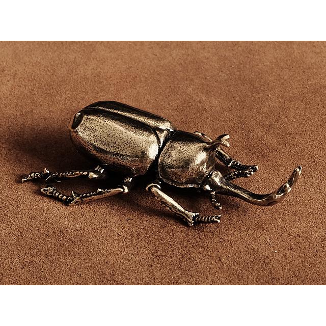 真鍮 オーナメント（カブトムシ） 兜虫 甲虫 昆虫 羽 置物 黄金