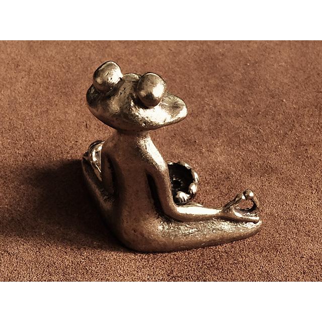 ブロンズカエル型 お香立て 真鍮 お香立て（カエル）蛙 座禅 かえる フロッグ 香炉 インセンス