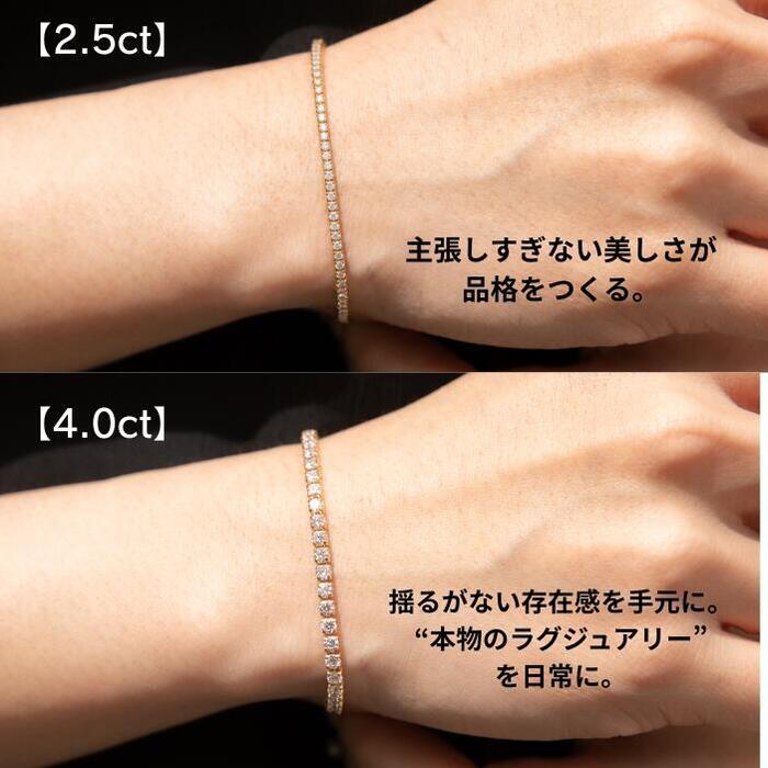 テニスブレスレット ダイヤモンド 4ct 2.5ct K18 PT900 プラチナ 18金