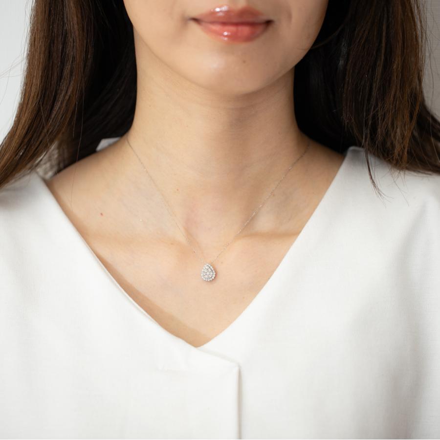 ネックレス レディース プラチナ PT900 ダイヤモンド 0.5ct ペアシェイプ 20代 30代 40代 50代 ダイヤネックレス 可愛い ジュエリー ギフト クリスマス 涙型の画像