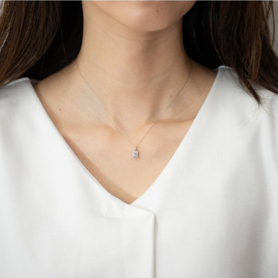 ネックレス Pt950 ダイヤ 0.30ct バゲットカット プラチナ レディース ダイヤモンド 20代 30代 40代 人気 ダイヤネックレス アンテーク ジュエリー 上品 ギフトの画像