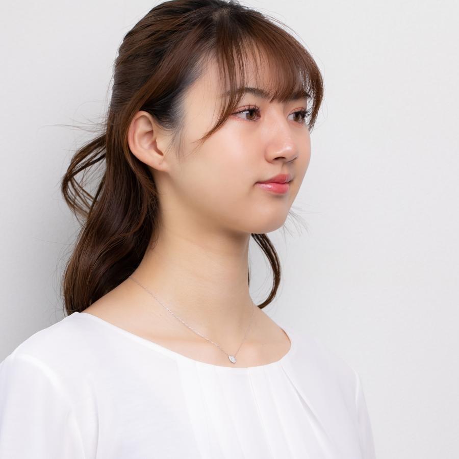 ネックレス レディース ダイヤ 0.16ct プラチナ PT950 ティアドロップ 雫 可愛い 20代 30代 40代 50代 ギフト プレゼント パヴェの画像