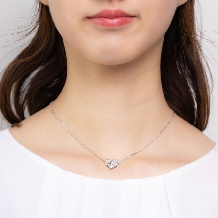 ダイヤモンド 0.4ct ハート ネックレス PT900 プラチナ レディース 