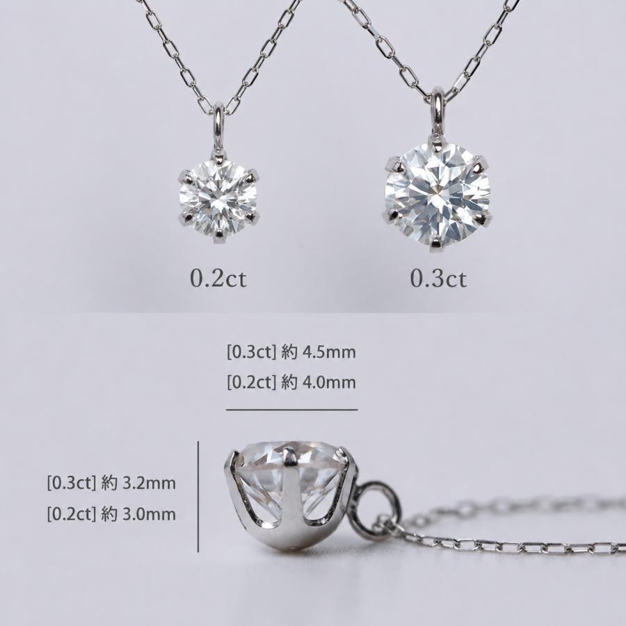 ネックレス ダイヤモンド 一粒 0.2ct 0.3ct プラチナ 18金 PT900 K18YG