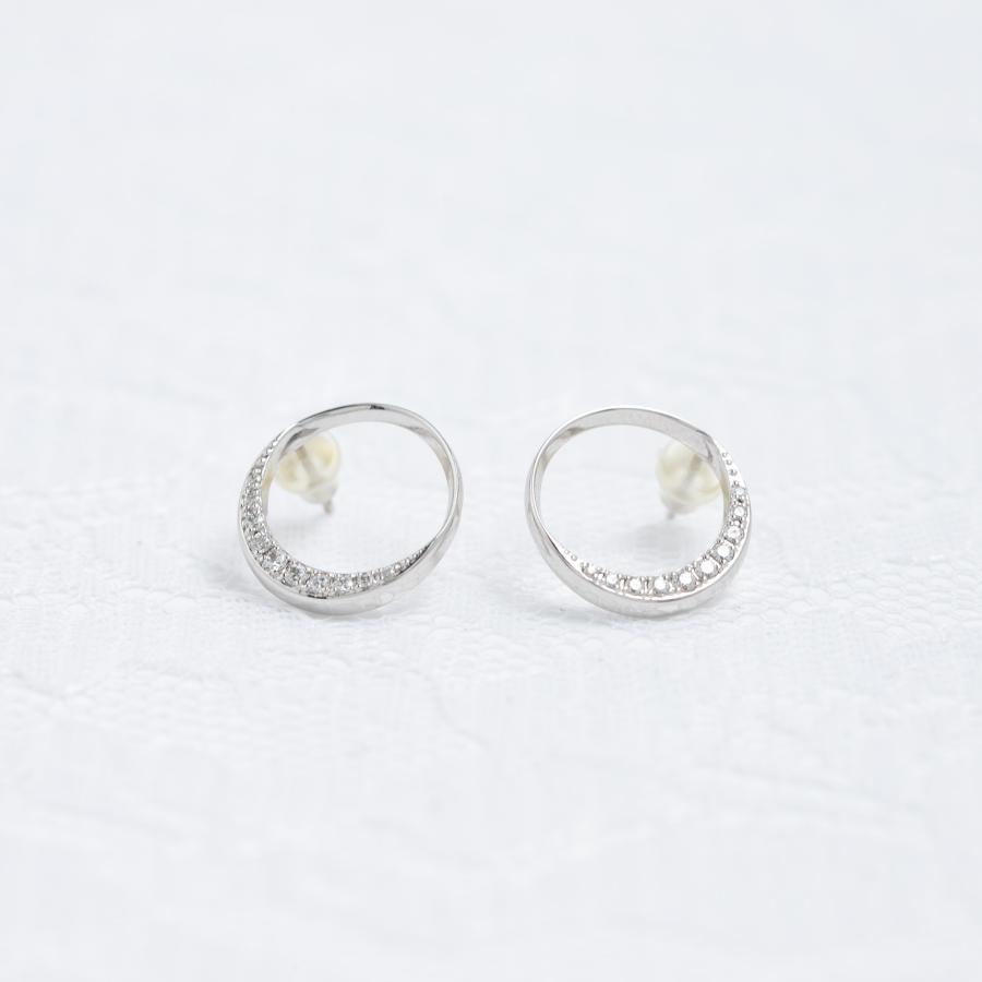 ピアス ダイヤモンド 0.2ct PT950 プラチナ 三日月 ムーン レディース 
