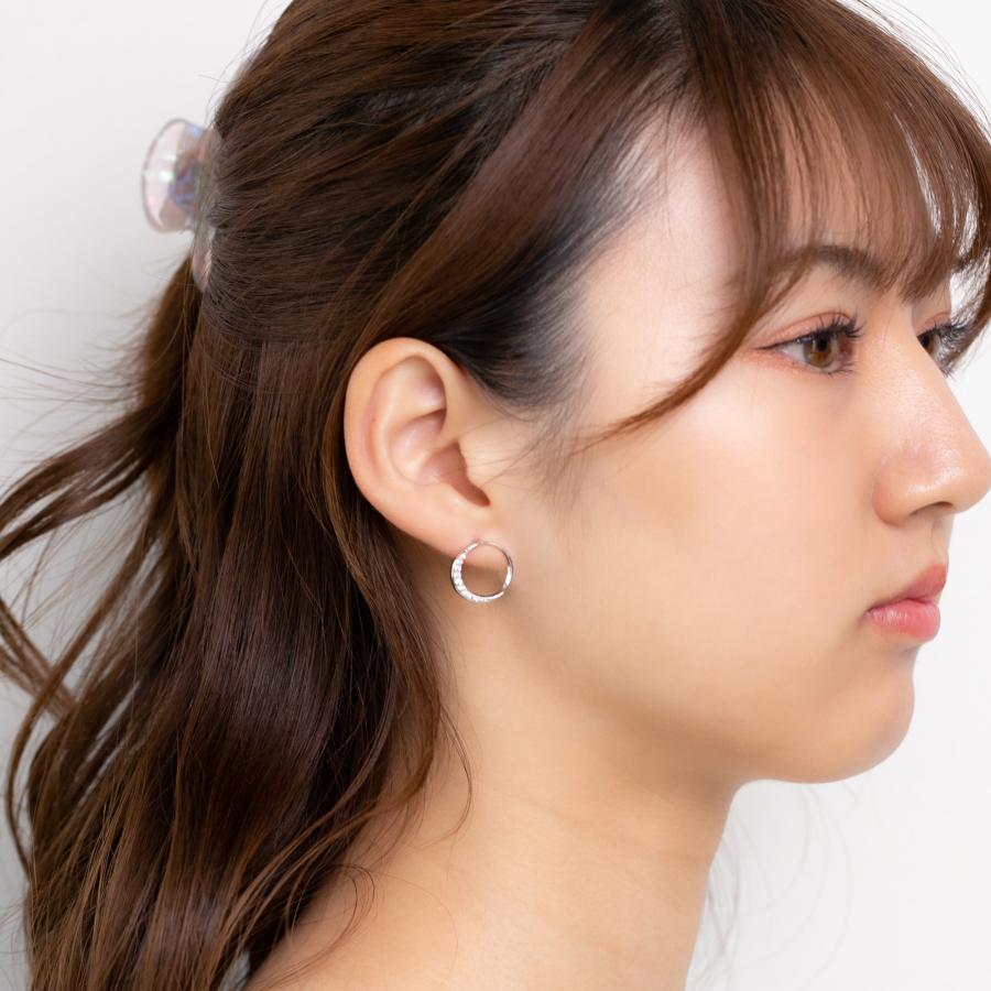 ピアス ダイヤモンド 0.2ct PT950 プラチナ 三日月 ムーン レディース 