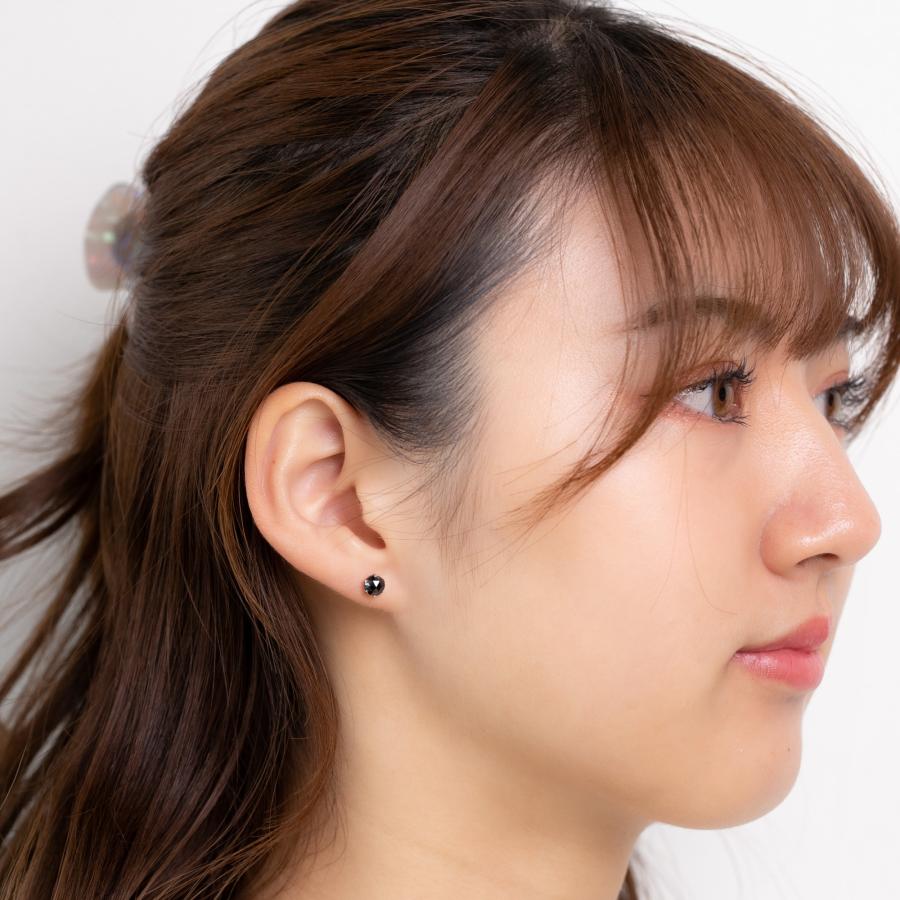 ブラックダイヤモンド 1ct ピアス Pt900 1カラット プラチナ 一粒 人気 
