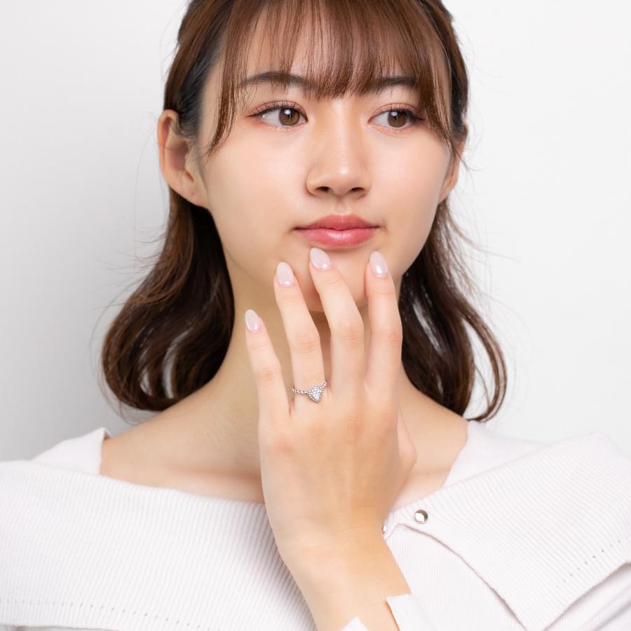 指輪 レディース ダイヤ 0.16ct プラチナ PT950 ティアドロップ ドット 人気 雫 20代 30代 40代 50代 プレゼントの画像