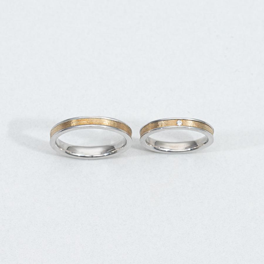 Pt950 プラチナ リング 指輪ペア 結婚指輪 プラチナ 18金 コンビ ダイヤ ペアリング PT950 K18