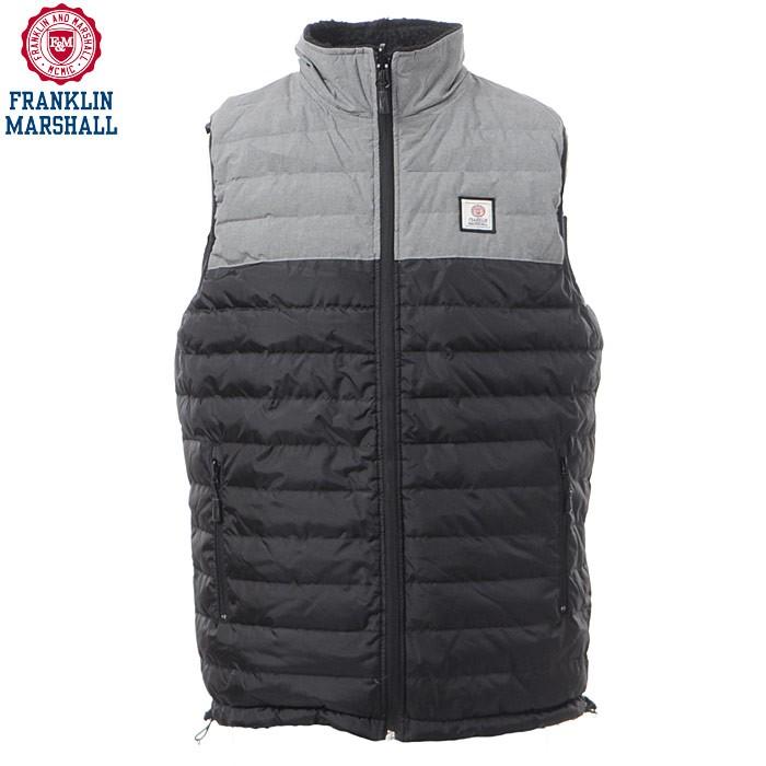 フランクリンマーシャル FRANKLIN&MARSHALL ダウンベスト メンズ アウター JKMF117AN グレー×ブラック FRANKLIN & MARSHALL（フランクリンマーシャル） ダウンベスト メンズ