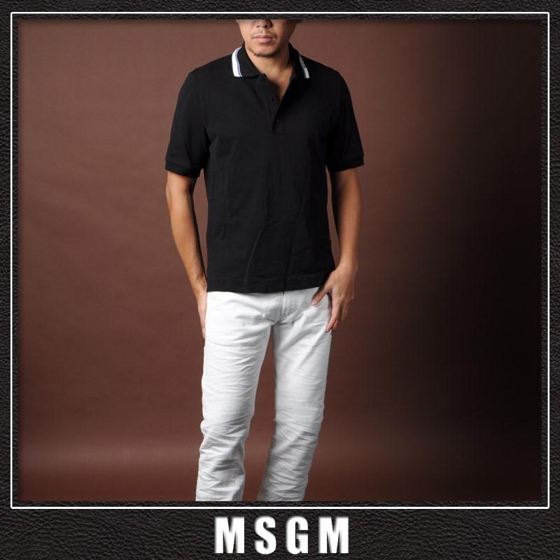 エムエスジーエム MSGM ポロシャツ 半袖 メンズ 2440MM04 ブラック