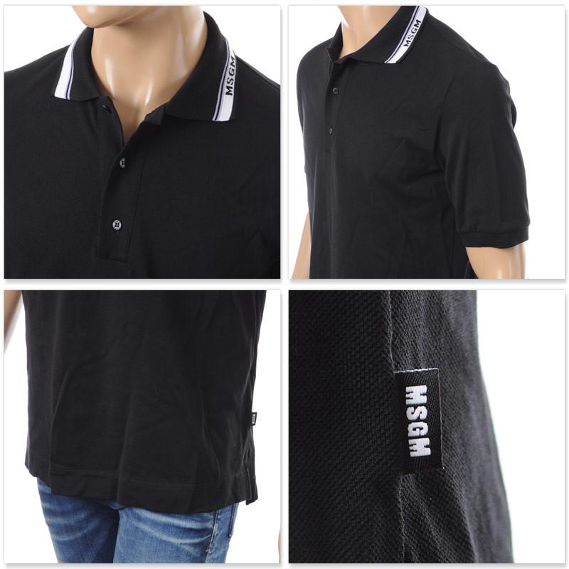 MSGM エムエスジーエム フロントレースポロシャツ Made in Italy エムエスジーエム MSGM ポロシャツ 半袖 メンズ 2440MM04 ブラック