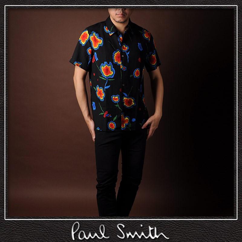 ポールスミス PAUL SMITH カジュアルシャツ 半袖 メンズ M2R 114R A20879 ブラック :20111004201