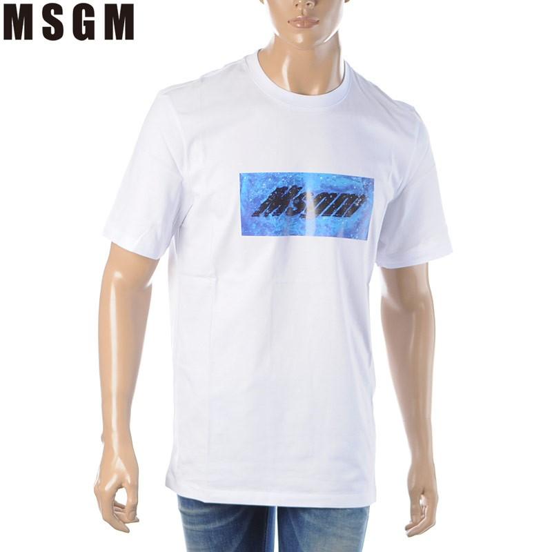 エムエスジーエム MSGM クルーネックTシャツ 半袖 メンズ 2840MM230 207098 ホワイト MSGM（エムエスジーエム） クルーネックTシャツ 半袖 メンズ 2840MM230