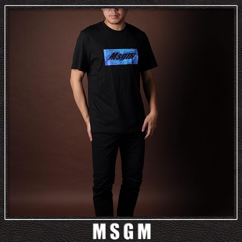 エムエスジーエム MSGM クルーネックTシャツ 半袖 メンズ 2840MM230 207098 ブラック MSGM（エムエスジーエム） クルーネックTシャツ 半袖 メンズ 2840MM230