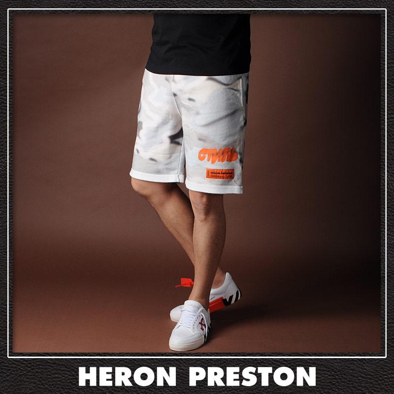 値下げ ×Heron Preston レザーハーフパンツ H2 HERON PRESTON（ヘロンプレストン） ヘロン プレストン スウェット