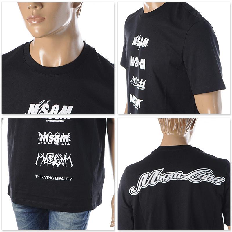 msgm Tシャツ　ブラック　ロゴ MSGM（エムエスジーエム） MSGM Tシャツ メンズ 半袖 クルーネック